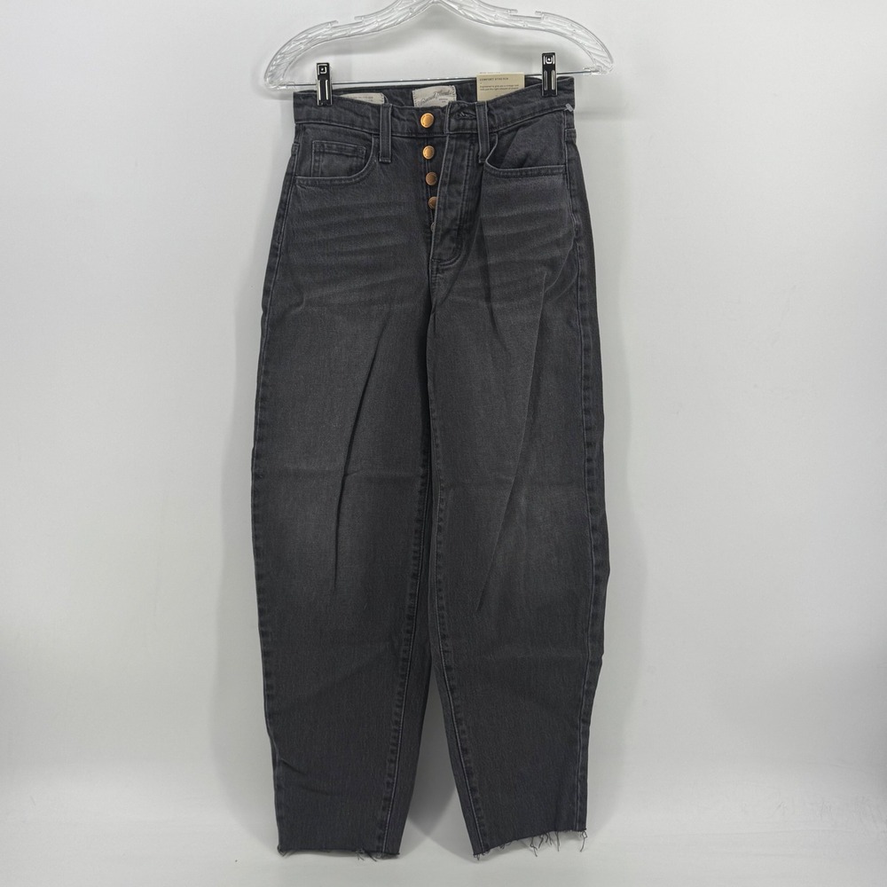 Universal Thread Womens High Rise Balloon Jeans Washed Black Size 00 NWT